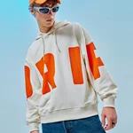 Typography Men's Gardenia Drip Hoodies