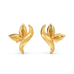 Petal Perch Gold Stud Earrings - Yellow Gold