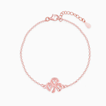 Zircons Studded Rose Gold Shamrock Bracelet